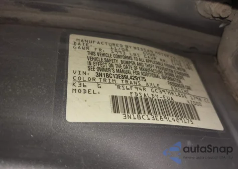 2009 Nissan Versa 1.8S from USA, damaged, VIN 3N1BC13E89L429175